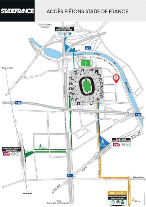 Appartement Pres Du Stade De France + Parking Gratuit Saint-Denis  Zewnętrze zdjęcie